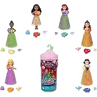Mattel Disney Princess Toys, Small Doll Royal Color Reveal with 6 Surprises Including Scented Ring & 4 Accessories, Garden Party Series (Dolls May Vary)