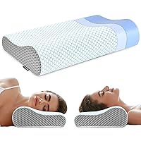 Memory Foam Pillows Neck Pillow Bed Pillow for Sleeping, Ergonomic Cervical Pillow for Neck and Shoulder Pain Relief,Orthopedic Contour Pillow for Side Back Stomach Sleeper