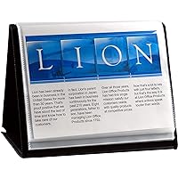 Lion Flip-N-Tell Display Book-N-Easel, Letter, 20 Double Sided Pocket, Horizontal, 1 Easel Display Book (39008-H)