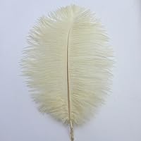 Shekyeon 12-14inch(30-35cm) Ostrich Feathers Plumes for Wedding Centerpieces Pack of 10 (Ivory)