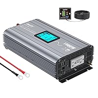 Pure Sine Wave 1500W Power Inverter DC 12V to AC 110V 120V FCC Approved with Dual GFCI Outlets LCD Display Remote Controller & Dual 4.8A USB Ports LEESKY