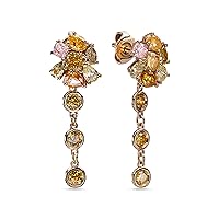 18K Rose Gold Earrings With 3.22 TCW Natural Diamond (Multi-Shape, Multi-Colored, VS-SI2 Clarity) Dainty Earrings, Minimal Earrings, Earrings For Women, Gift For Her Jewelry For Women