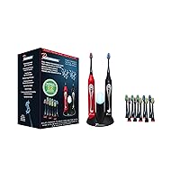 Pursonic S452BR Dual Handle Sonic Toothbrush with UV Sanitizer Black and Red