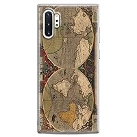 Case Compatible for Samsung A91 A54 A52 A51 A50 A20 A11 A12 A13 A14 A03s A02s Ancient Atlas Clear Cute Worldwide Soft Retro Print Vintage Flexible Silicone Globus Slim fit Continental Design