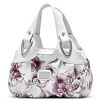 DIRRONA Trend Women Handbag Shoulder Bag Print Handbags For Ladies Casual Wrist Bag Waterproof PU Leather Compact Womens Handbag Flower