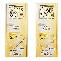 Moser Roth White Vanilla Privat Chocolatiers Fine German European Chocolate Bar (2 Pack SimplyComplete Bundle) Fair Trade Cocoa