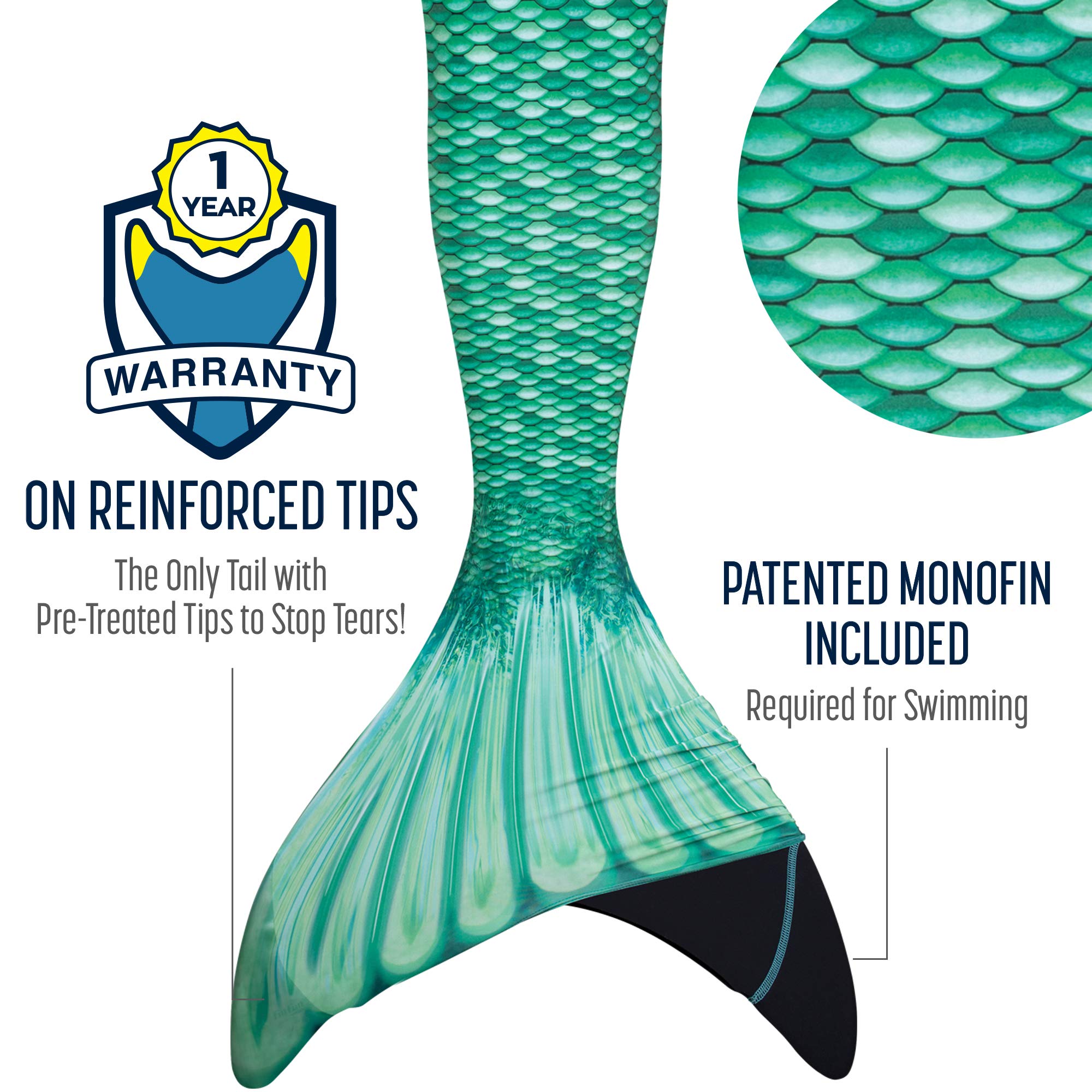 Fin Fun Mermaidens - Mermaid Tails for Swimming for Women, Teens and Adults with Monofin