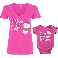 Threadrock Coffee & Latte Infant Bodysuit & Women's V-Neck T-Shirt Set
