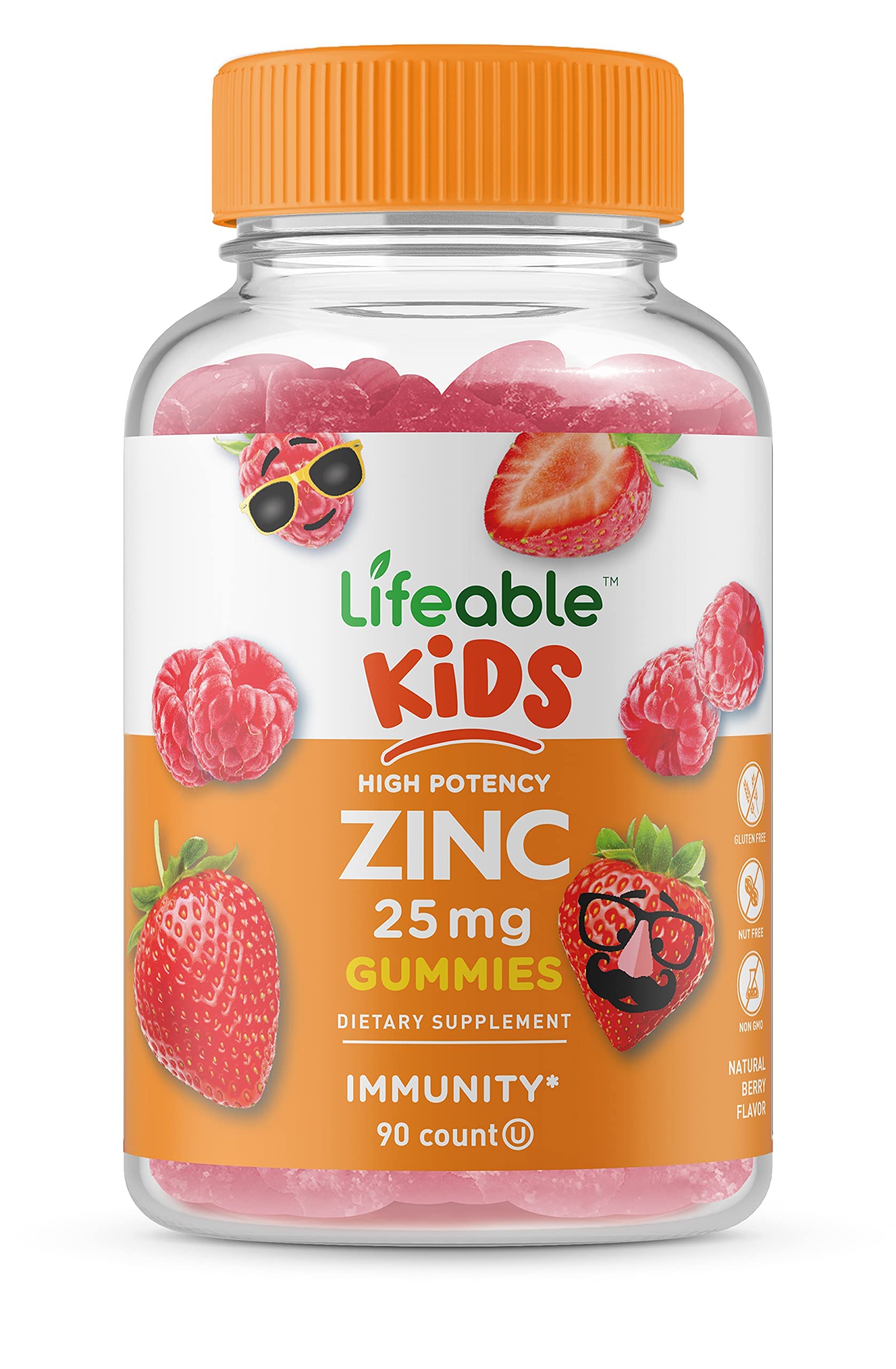 Lifeable Zinc 25mg Kids + Calcium Magnesium & Zinc Kids, Gummies Bundle - Great Tasting, Vitamin Supplement, Gluten Free, GMO Free, Chewable Gummy
