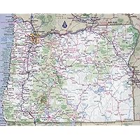 Gifts Delight Laminated 29x24 Poster: Road Map - Map of Oregon - 100 More Photos