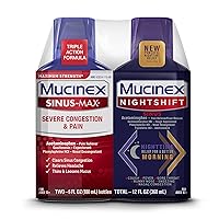 Maximum Strength Sinus-Max Severe Congestion & Pain & Nightshift Sinus Liquid, 6 Fl Oz (Pack of 2)
