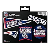 NFL Football New England Patriots Champ 5 Pack Decal Sheet 6