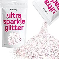 Hemway Premium Ultra Sparkle Glitter Multi Purpose Metallic Flake for Arts Crafts Nails Cosmetics Resin Festival Face Hair - Mother of Pearl Iridescent - Chunky (1/40
