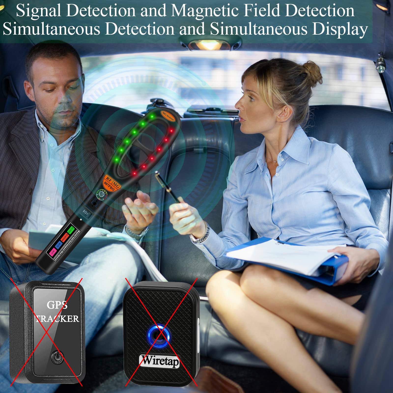KAXYUYA GPS Bug Detector Anti Spy Detector Rf Detector Hidden Camera Detectors GPS Tracker Detector for Car Bug Sweeper Spy Detector Bug Detector Finder GSM Listening Device Detector