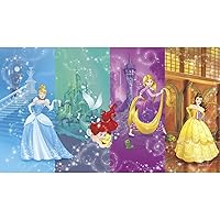 RoomMates JL1391M Disney Princess Scenes Water Activated Removable Wall Mural-10.5 6 ft, 6' x 10.5', Blue