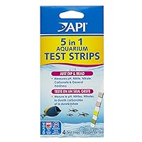 API 5-IN-1 TEST STRIPS Freshwater and Saltwater Aquarium Test Strips 4-Count Box