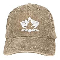 Buddha Meditation Flower Hat Funny Distressed Denim Baseball Cap Vintage Trucker Hats Men Women