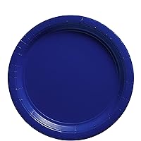 Amscan Big Party Pack Paper Dinner Plates 9-Inch, 50/Pkg, Bright Royal Blue