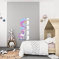 Personalised Unicorn in Clouds Sky Growth Baby Chart to Measure Kids Height for Room Decor - Children's Growth Sticker with Unicorn Stickers for Girls Bedroom