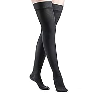 SIGVARIS Women’s DYNAVEN Closed Toe Thigh-Highs w/Grip-Top 20-30mmHg - Black - Medium Long