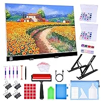 A3 LED Light Pad for Diamond Painting,Ratukall Diamond Art Light Board Kit,Adjustable Brightness Light Box for Tracing with Diamond Painting Accessories and Tools Includes Storage Case, Pens,Stand