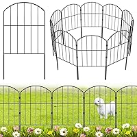 Decorative Garden Fence 10 Panels, Total 10.5ft (L) x 24in (H) Rustproof Metal Wire Fencing Border Animal Barrier, Flower Edging for Landscape Patio Yard Outdoor Decor, Arched
