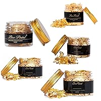 Edible Gold Foil Flakes - 900mg BeePoint 24K Gold Flakes for Cake Decorating, Baking & Cooking, Art Crafts & DIY Projects, Nails, Candles, Makeup, Painting, Food and Cooking, Makeup & Home