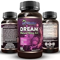 Dream Natural Sleep Supplement for Adults – Relaxing Sleep, Wake Rested - Non Habit Sleep Aid Capsules Free from Sugar, Carbs - Melatonin, Magnesium, 5HTP, L-Theanine, GABA- Non-GMO 60 Sleeping Pills
