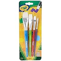 Crayola Large Paint Brushes (4ct), Kids Paint Brush Set, Thin & Thick Paint Brushes, for Acrylic, Tempera, Water Based Paint, Ages 3+