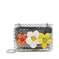 Betsey Johnson Puffy Flowers Clear Flap Bag, Multi