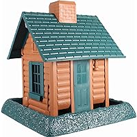 North States Village Collection Log Cabin Birdfeeder: Easy Fill and Clean. Squirrel Proof Hanging Cable included, or Pole Mount (pole sold separately). Large, 5 pound Seed Capacity (9.5 x 10.25 x 10.5, Brown)
