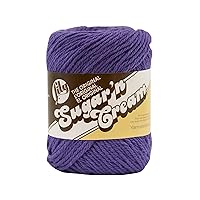 Lily Sugar 'N Cream The Original Solid Yarn, 2.5oz, Medium 4 Gauge, 100% Cotton - Grape - Machine Wash & Dry