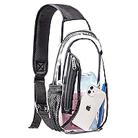 Clear Sling Bag, Stadium Approved PVC Crossbody Backpack, Clear Casual Chest Daypack for Hiking, Stadium or Concerts