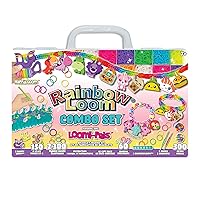 Rainbow Loom® Loomi-Pals™ Combo Set, Features 60 Cute Assorted LP Charms, The New RL2.0, Happy Looms, Hooks, Alpha & Pony Beads, 2300 Colorful Bands All in a Carrying Case forBoys and Girls 7+