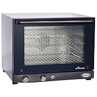 Cadco OV-023 Compact Half Size Convection Oven with Manual Controls, 208-240-Volt/2700-Watt, Stainless/Black, Small