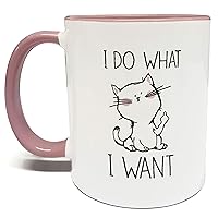I Do What I Want - 11oz Grade A Quality Ceramic Two Tone Pink/White Ceramic Mug/Cup - Perfect Funny Gift - Foam Gift Box Included