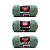 Red Heart Super Saver Light Sage Yarn - 3 Pack of 198g/7oz - Acrylic - 4 Medium (Worsted) - 364 Yards - Knitting/Crochet