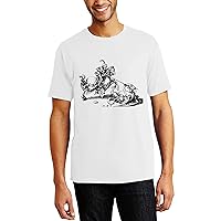 Men's Christian Mythology Saint George & The Dragon Renaissance Art Digital Print Crew Neck Tee Shirt