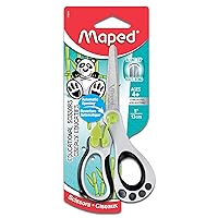 Maped Helix USA Koopy Spring-Assisted Educational Scissors, Kids, 5 Inch, Blunt Tip, Right Handed Use (470249US),Black/White