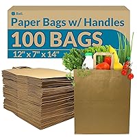 Reli. Paper Grocery Bags w/Handles (100 Pcs, Bulk)(12