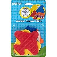 Perler SUV, Sailboat, Car, and Airplane Fuse Bead Pegboard Set with Ironing Paper, Multicolor, Small, 6 Piece