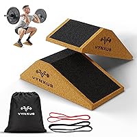 Squat Wedge, Cork Squat Wedge Block,Heel Elevated Squat, Balance Board For Upright Workout Posture,Workout Step For Knees Over Toes, Non-Slip Squat Wedge, Resistance Band, Elastic bands