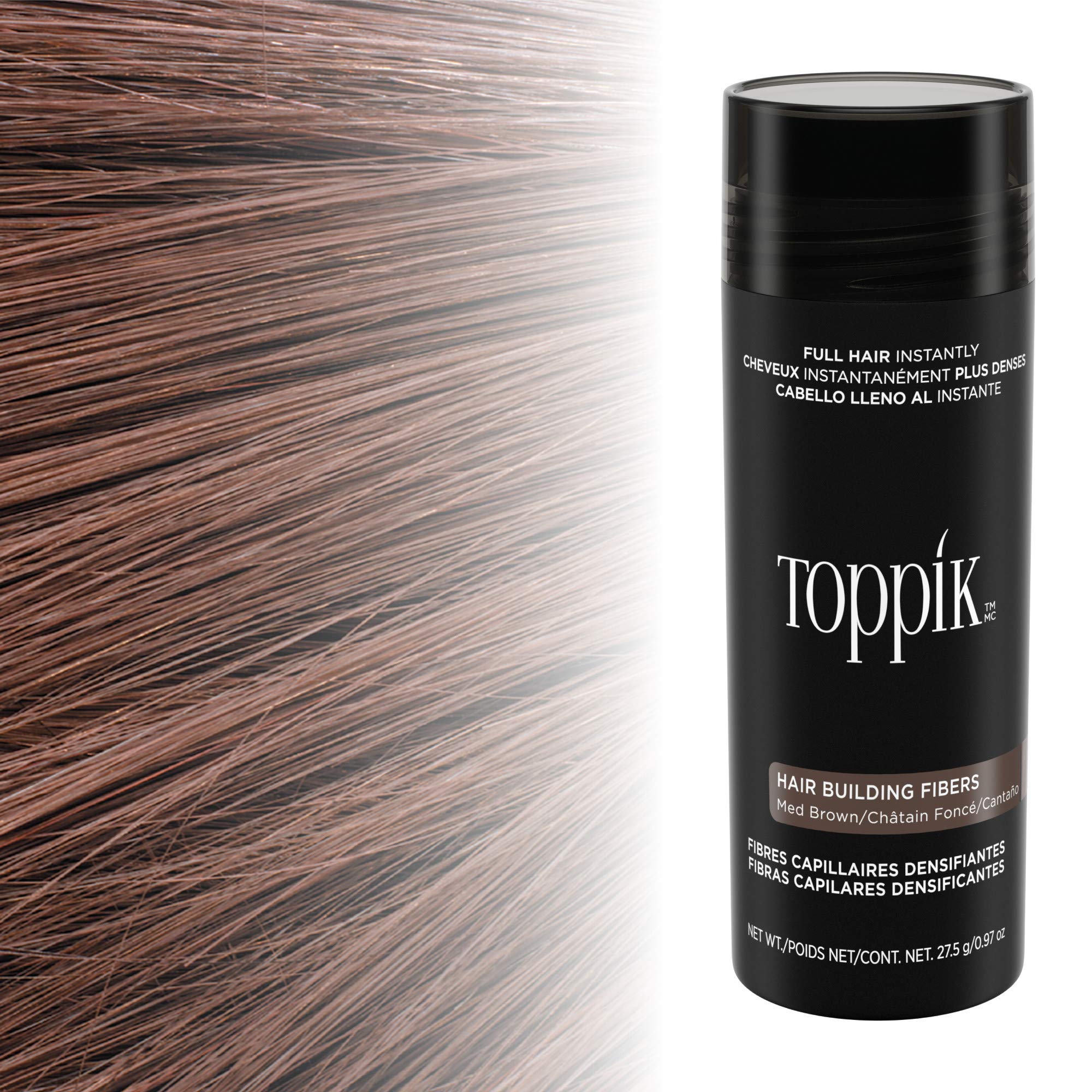 Toppik Hair Building Fibers, White, 55g | Fill In Fine or Thinning Hair | Instantly Thicker, Fuller Looking Hair | 9 Shades for Men Women