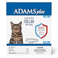 Adams Plus Flea & Tick Collar for Cats | Breakaway Collar | 1 White Collar | 7- Month Protection | Kills & Repels Fleas, Flea Eggs, Flea Larvae and Kills Ticks, Tick Nymphs, and Tick Larvae
