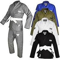 Jiu Jitsu Gi Patch BJJ Brazilian Suite for Men & Women MMA Uniform with Belt (Grey, A0)