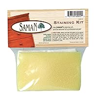 SamaN Staining Kit – Includes Sponge, 2 Cloths and Gloves to Effectively Stain Wood