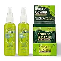 Henna and Placenta Olive Oil Deep Conditioner Treatment Duo Set: 12 Olive Oil Deep Conditioner Packets and 2 5oz Leave-In Conditioning Treatments