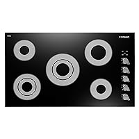 COSMO COS-365ECC Electric Ceramic Glass Cooktop with 4 Burners, Dual Zone Element, Hot Surface Indicator Light and Control Knobs, 36 inches, Black