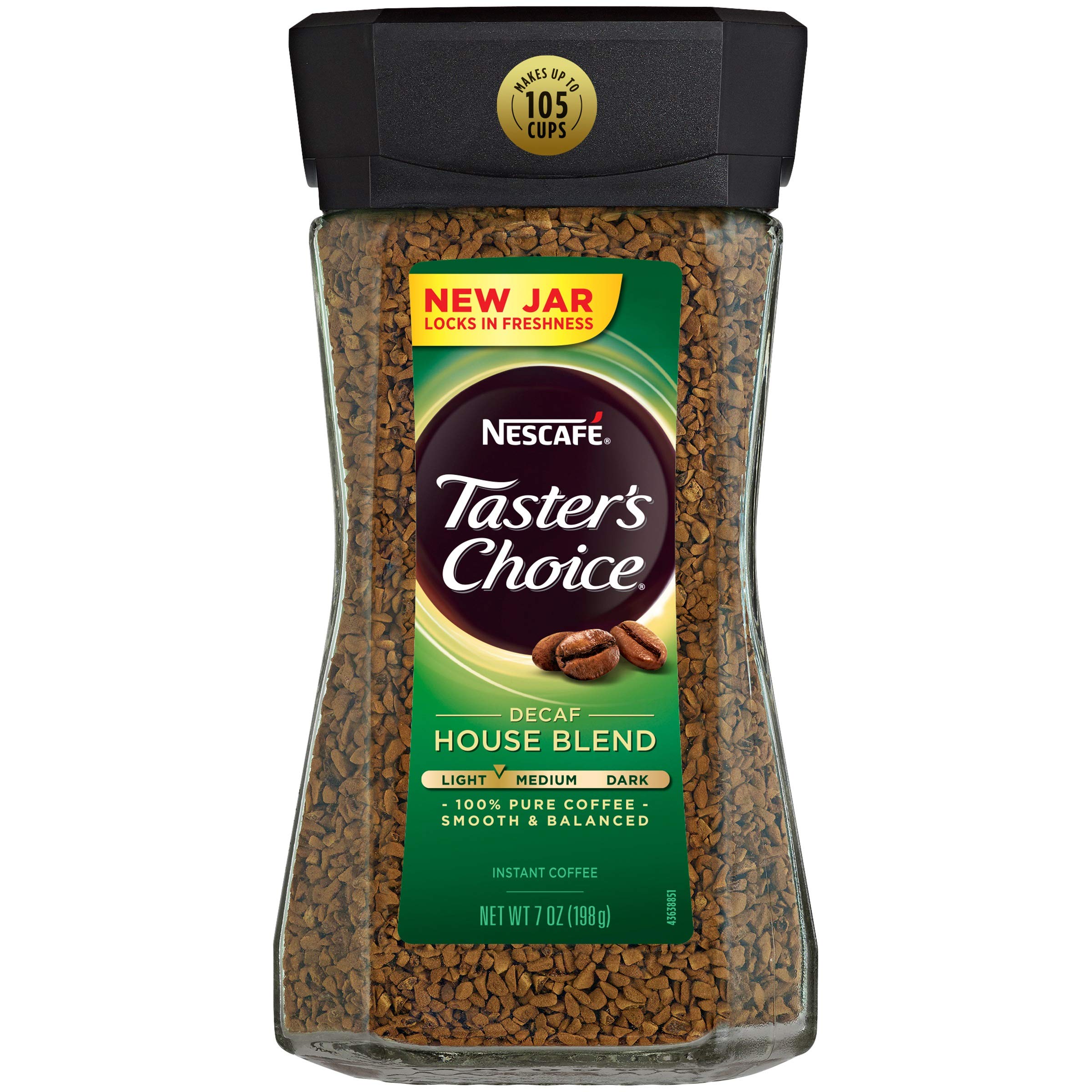 Nescafe Taster's Choice Instant Decaf Coffee, 7-Ounce Canisters (Pack of 3)