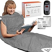 LifePro Sauna Blanket for Detoxification - Portable Far Infrared Sauna for Home Detox Calm Your Body and Mind (Large Grey)